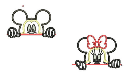 Lovely Mickey Minnie Embroidery Applique Patterns for Various Machines 1