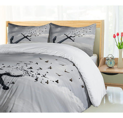 Ambesonne Birds Duvet Cover Set, Anchor Se Convierte En Un G 3