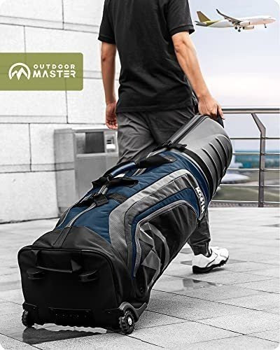 Outdoormaster Golf Travel Bag for Airlines With Wheels and Hard Case Top - Blue 6