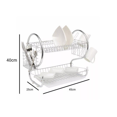 Redes Two-Tier Chrome Dish Drainer 1