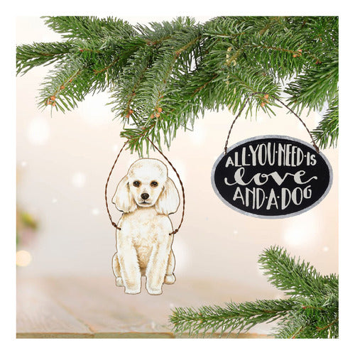 S&C Pets Adornos Para El Mercado De Navidad Con Caniche Blanco Para L 3