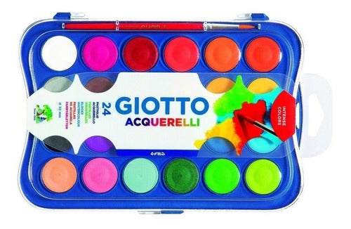 Giotto Watercolor Set X 24 Colors + Brush + Free Children's Book 0