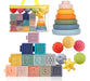 Montessori Toys For Babies Soft Stacking Building Blocks Rin 0