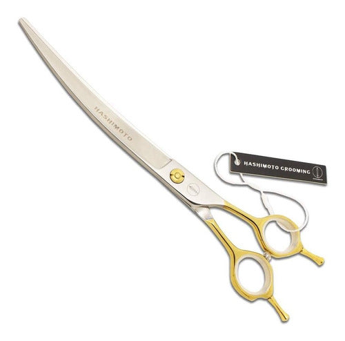 Hashimoto Curved Pet Grooming Scissors for Large Dogs - 8.0 Inches 0