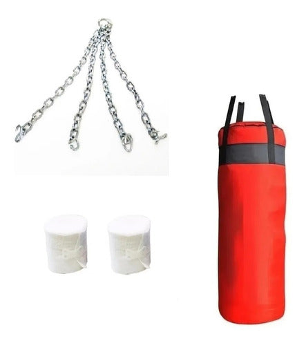 FTL Combo: Boxing Bag 1.10m + 4-Link Chain + Pair of 5cm Hand Wraps 0