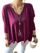 Las Dos Floras Wide V-Neck 3/4 Sleeve Top 0