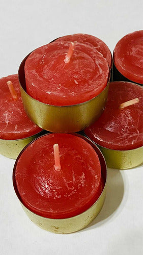 Generic Red Scentless Night Candles Pack of 60 with Bowls 1