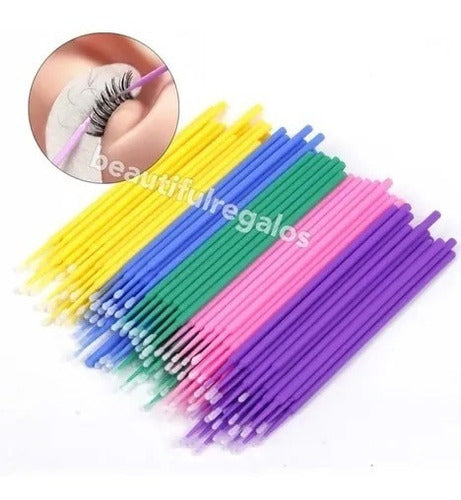 Kit Eyelash Brush Swab Patch Tape Glue Ring Holder Set 6