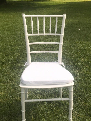 Bulk Tiffany Chair White Reinforced Plastic with Cushion 2