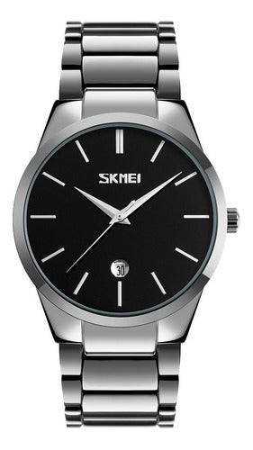 Reloj Hombre Skmei 9140 Analogico Acero Fecha Impacto Online 0