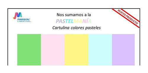 Cartulina Escolar Colores Pastel X 50u Colores A Eleccion 0