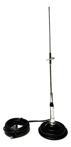 Antena Dual Band + Base Magnética P/ Equipos Baofeng Qyt Etc 1