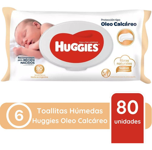 Set 6 Toallitas Humedas Huggies Tipo Oleo Calcareo X 80u 1