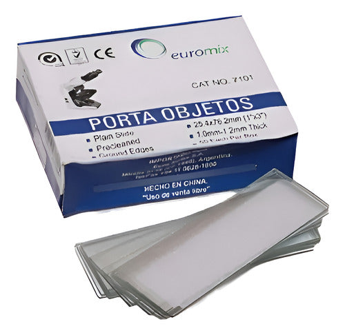 Euromix Glass Slides - Box of 50 Units - Polished Edge 0