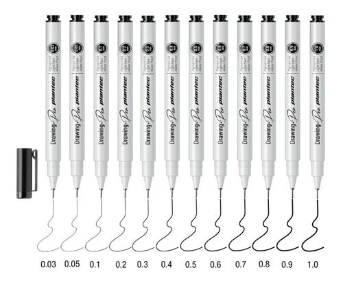 Plantec Technical Drawing Microfiber Pens - Set of 12 2