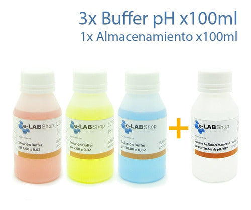 Medidores Ph Kit De Buffer P/ Calibración + Almacenamiento 0