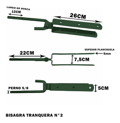 Ferromundo_ARG Bisagra Tranquera De Campo N2 X4 Unidades 1