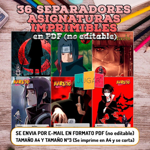 Printable Divider Kit Naruto Itachi Boruto Cover 5