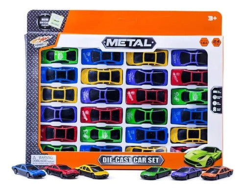 Set of 24 Toy Cars 6.5 cm Scale 1:64 1