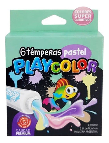 PlayColor Temperas Pastel X6 Colores Surtidos 0