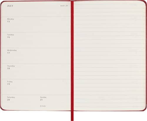 Moleskine 2023-2024 Weekly Planner, 18m, Pocket, Scarlet Red, Hard Cover 3