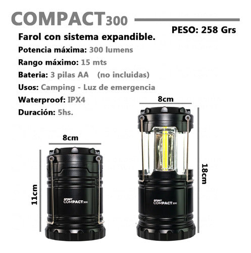 Spinit Farol Camping Compact 300 Lumens Carpa 1