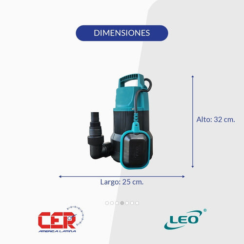 Leo Group Submersible Drain Pump Aguas Sucias 220V 1HP 3