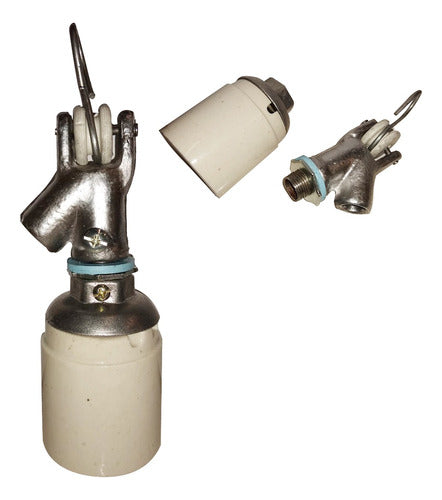 E40 Ceramic Lamp Holder with Metal Hook 0