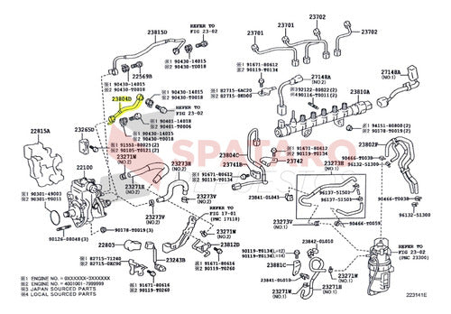 Toyota Injector Pump Pipe for Hilux 2016-2023 2.4 Original 2