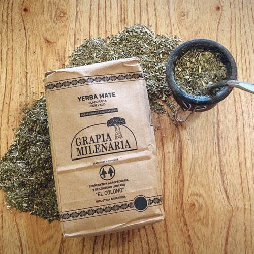 Grapia Milenaria Yerba Mate 10 X 1 Kg - Elaborada Con Palo 1