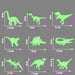 Fluorescent Dinosaur Vinyl Stickers X9 Pack 4
