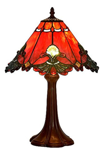 Bieye Tiffany Style Baroque Stained Glass Table Lamp 0