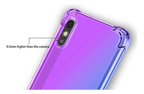 Funda Para Redmi 9a Tpu Flexible Gradiente Violeta / Azul 3