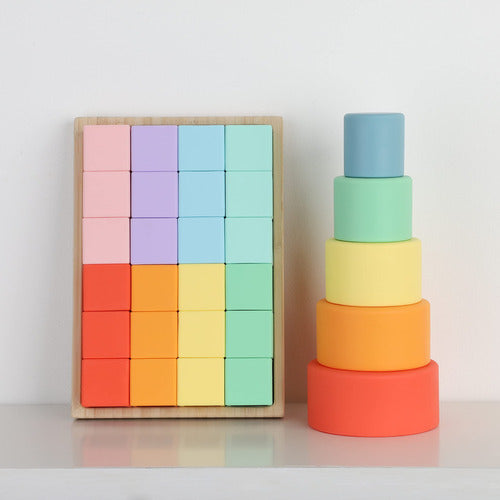 Blue Ginkgo Rainbow Silicone Blocks - 7350718:ml A $231990 6