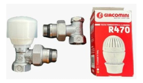 Giacomini Radiator Kit: Thermostatic Valve, Damper, and Thermostatic Head 0