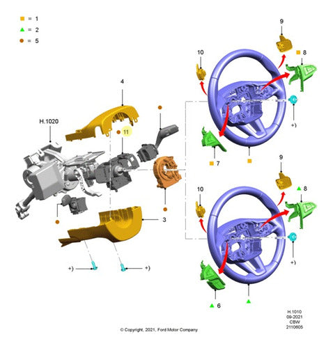 Ford Carcaza Montaje Inter Colum Direc Pza- BE8Z 3F791 A 1