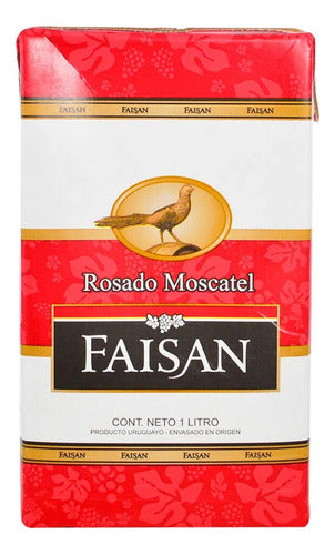 Vino Faisán Tetra 1 Litro Rosado Moscatel Pack X 12 0