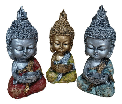 Trio Buddhas Little Prince Resin Decoration 0