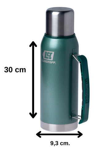 Lüsqtoff 1L Thermos Mate Kit with Stainless Steel Mate and Straw 1