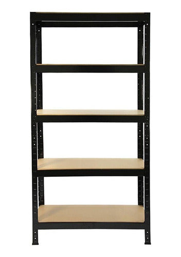 Unilux Metal Shelf Black MDF Shelves 90x40x180 2