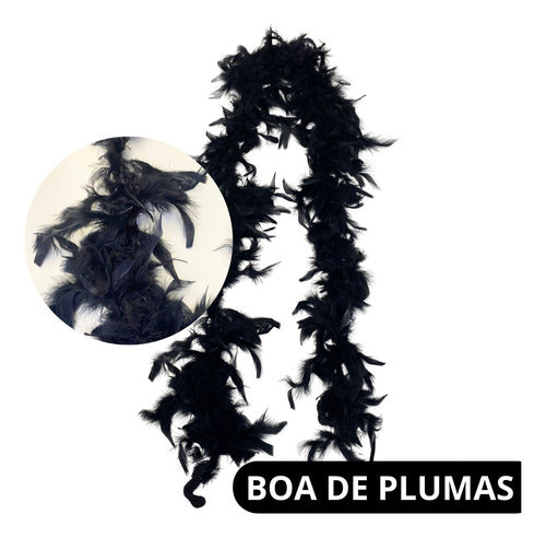 Generic Boa De Plumas Negra Cotillón Disfraz Charleston 1