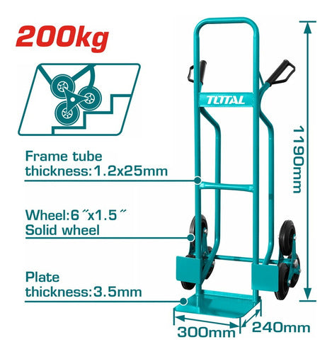 Total Carro Carga Salva Escalera 3 Ruedas 200kg THTHT20461 1