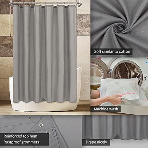 Alyvia Spring Waterproof Fabric Shower Curtain Liner - Soft and Lightweight 1