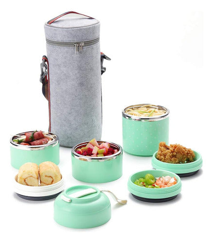 Caja De Almuerzo Bento Worthbuy De Acero Inoxidable Aislado 6