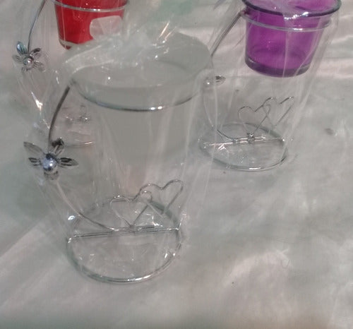 Metal Glass Candle Holder 2 Colors - Price Per Unit 1