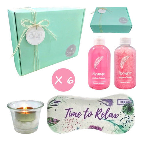 Luxury Aromatherapy Rose Scented Spa Gift Box Set Relaxation Kit N43 Happy Day - Aroma Caja Regalo Box Spa Rosas Kit Relax Set N43 Feliz Día