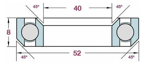 Rodamiento Ruleman 1.5  52x40x8 Mm Dirección Cónica Mtb 1
