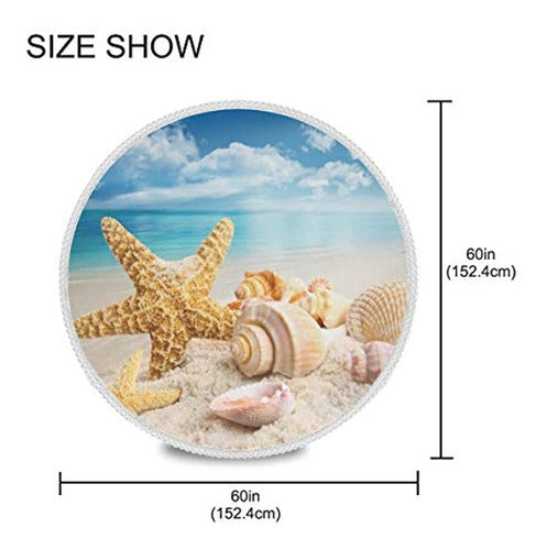 Wamika Summer Beach Seashell Round Mantel Tropical Starfish 3