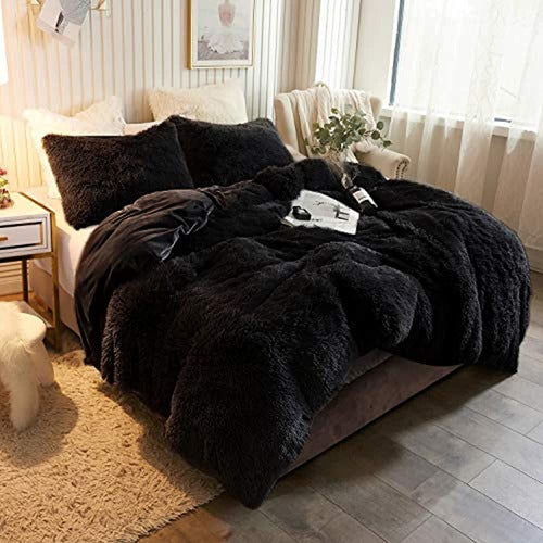 XeGe Plush Faux Fur Duvet Cover Set 1