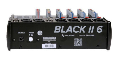 Consola Mixer Tecshow Bt Black Ii 6 Graba Reproduce Usb 2